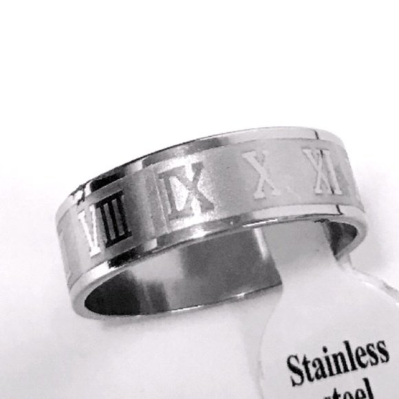 6mm Stainless Steel Roma Vintage Ring For Men / Women - Picture 2 of 5